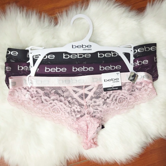 bebe Other - Bebe Intimates Large 3 Pack Thongs Lace